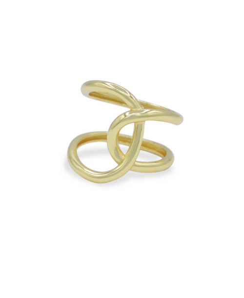 Linked Ring, Ring gold, Produktfoto, Front View