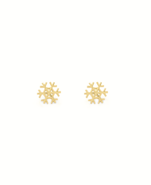 Snowflake Ohrstecker, Ohrringe gold, Produktfoto, Front View
