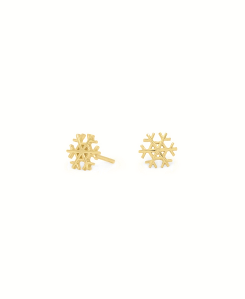 Snowflake Ohrstecker, Ohrringe gold, Produktfoto, Side View