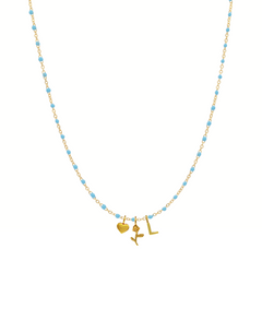 Sunrays Kette + Charms, Halskette gold blau, Produktfoto
