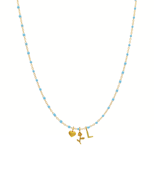 Sunrays Kette + Charms, Halskette gold blau, Produktfoto