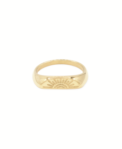 Tied Ring - Sun, Ring gold, Produktfoto, Front View