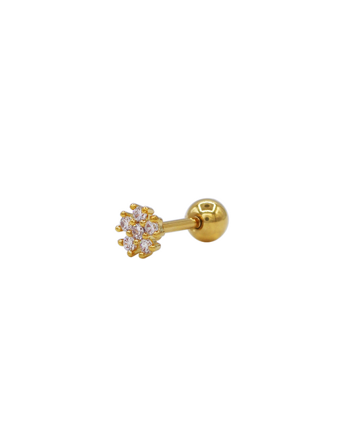 Tiny Bloom Piercing Gold, Produktfoto Side