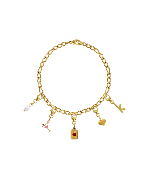 Chain Armband Gold + Snap Charms, Produktbild