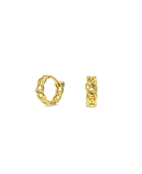 Chain Ohrstecker, Ohrringe gold, Produktfoto, Side/Front View