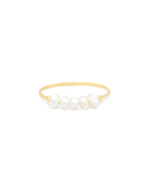 Dazzling White Ring, Ring gold perle, Produktfoto, Front View