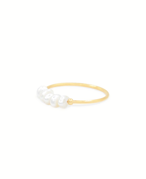 Dazzling White Ring, Ring gold perle, Produktfoto, Side View