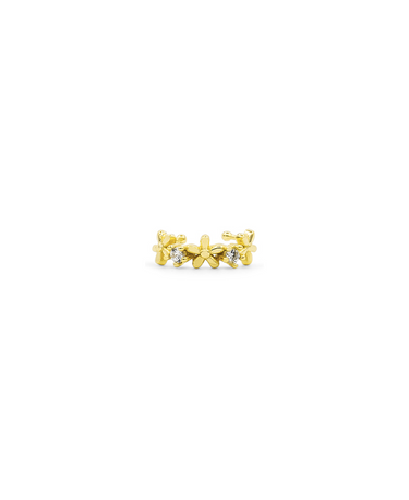 Flower Girl Ear Cuff, Ohrringe gold, Produktfoto, Front View