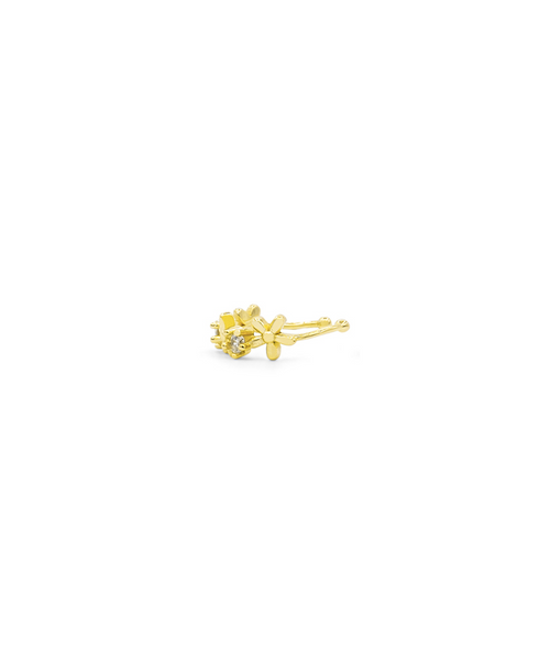 Flower Girl Ear Cuff, Ohrringe gold, Produktfoto, Side View