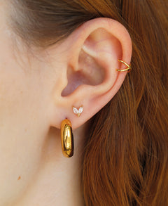 Yara Hoops, Ohrringe Gold - Tragefoto
