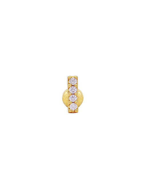Halo Bar Piercing Gold, Produktfoto Front