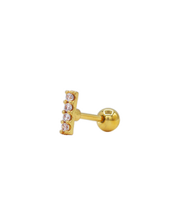 Halo Bar Piercing Gold, Produktfoto Side