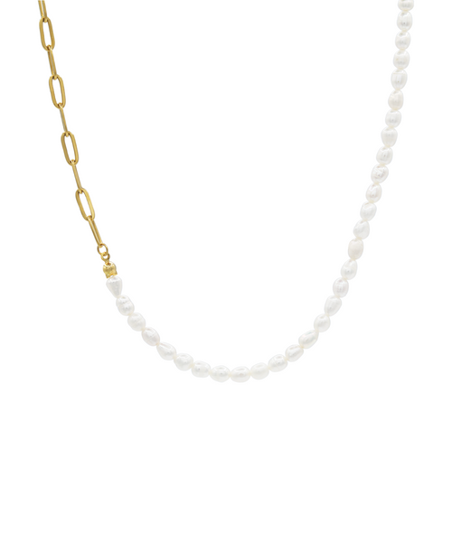Moiety Kette, Halskette perle gold, Produktbild