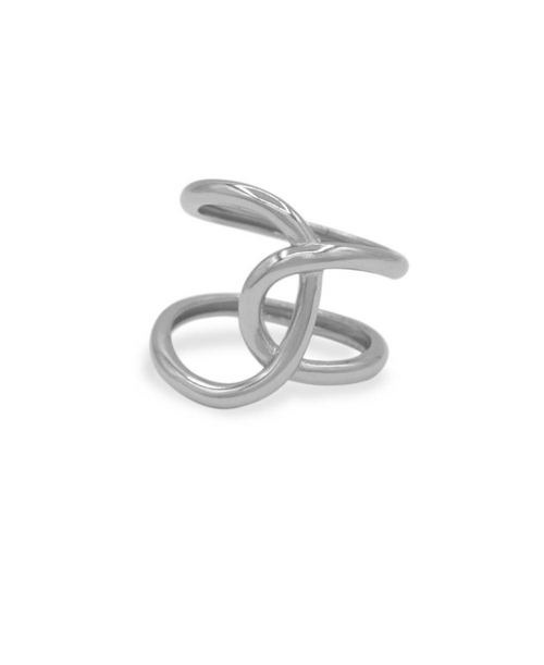Linked Ring, Ring silber, Produktfoto, Front View
