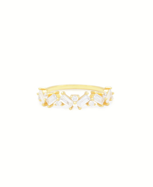 Lustrous Ring, Ring gold zirkonia, Produktfoto, Front View