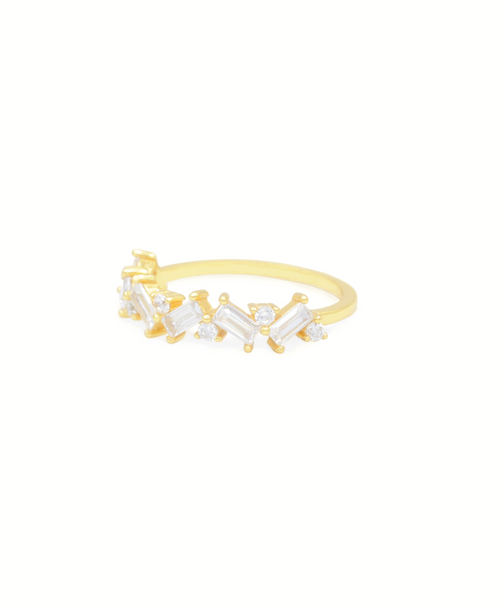 Lustrous Ring, Ring gold zirkonia, Produktfoto, Side View