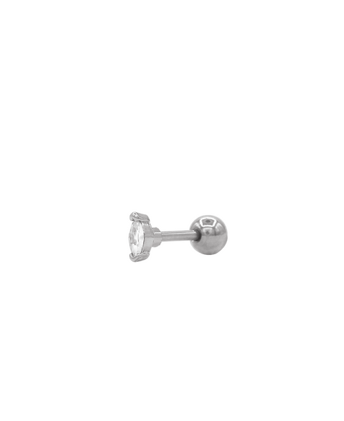 Glowline Piercing Silber, Produktfoto Side