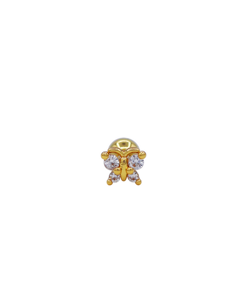 Zircon Wings Piercing Gold, Produktfoto Front