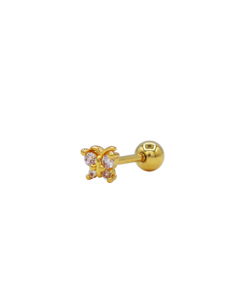 Zircon Wings Piercing Gold, Produktfoto Side