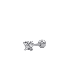 Zircon Wings Piercing Silber, Produktfoto Side