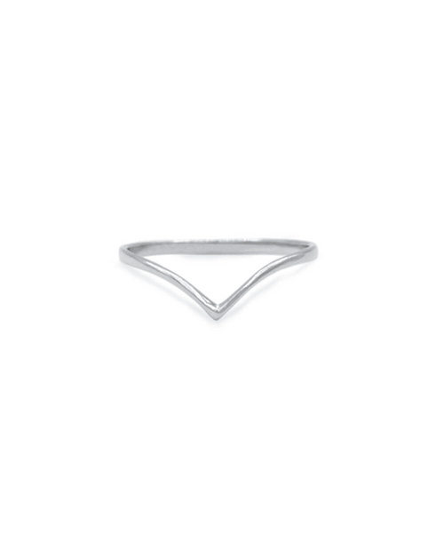 Pointed Ring, Ring silber, Produktfoto, Front View