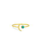 Turquoise Moon Ring, Ring gold türkis, Produktfoto, Front View