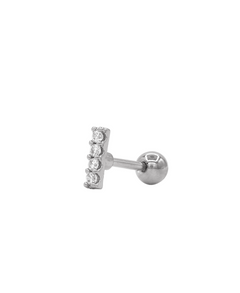Halo Bar Piercing Silber, Produktfoto Side