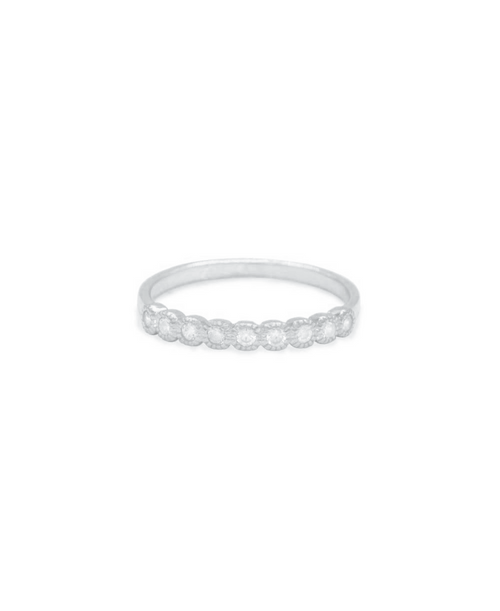 Sleek Shiny Ring, Ring silber zirkonia, Produktfoto, Front View