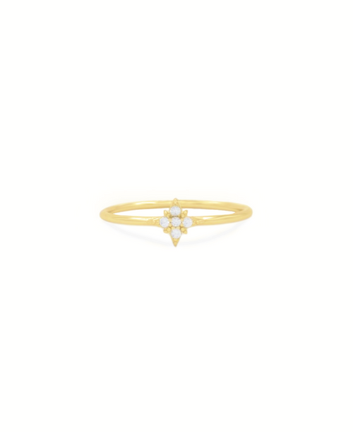 Sparkly Star Ring, Ring gold zirkonia, Produktfoto, Front View