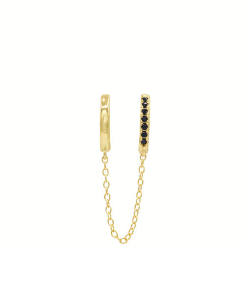 Tegan Piercing, Ohrringe gold schwarz, Produktfoto, Front View