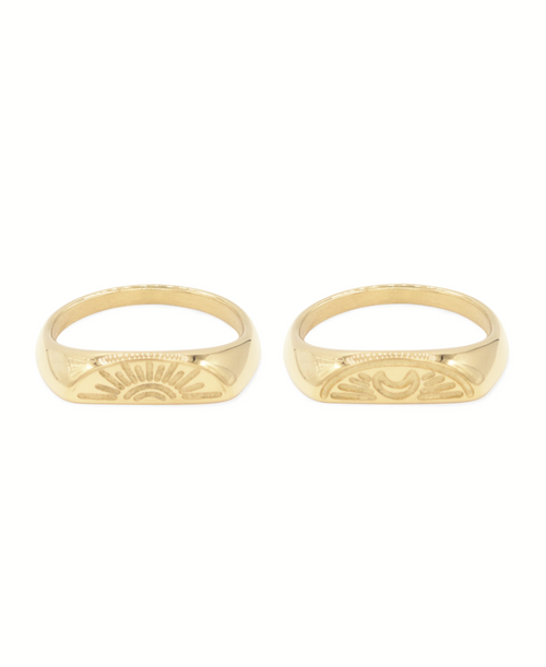 Tied Ring Set Gold, Ringe gold, Produktbild