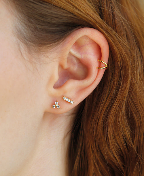 Halo Bar Piercing Gold - Tragefoto